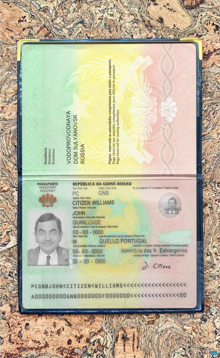 Download Guinea Bissau passport photo look Photoshop template
